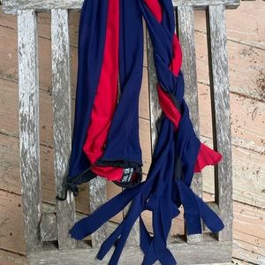 Horse Tail Tamer Bag Drawstring Top Lycra 46” 3 Streamers Red Navy